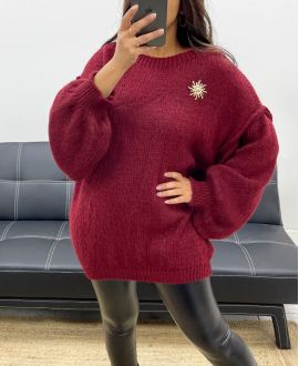 OVERSIZOWY SWETER SUN BROSZKA AH255111 BORDOWA