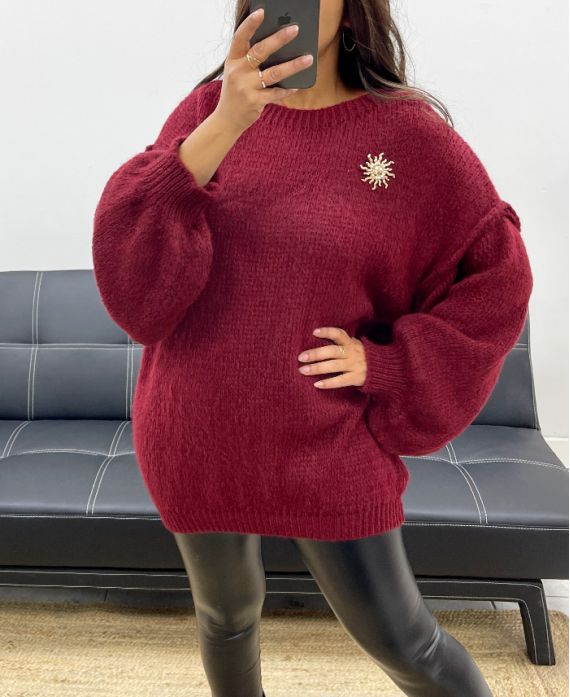 OVERSIZOWY SWETER SUN BROSZKA AH255111 BORDOWA