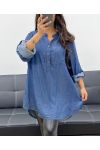 BLUZKA OVERSIZE TENCEL PE0841 GRANATOWA