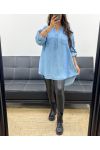 BLUZKA OVERSIZE TENCEL PE0841 JASNONIEBIESKA