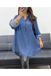 BLUZKA OVERSIZE TENCEL PE0841 GRANATOWA