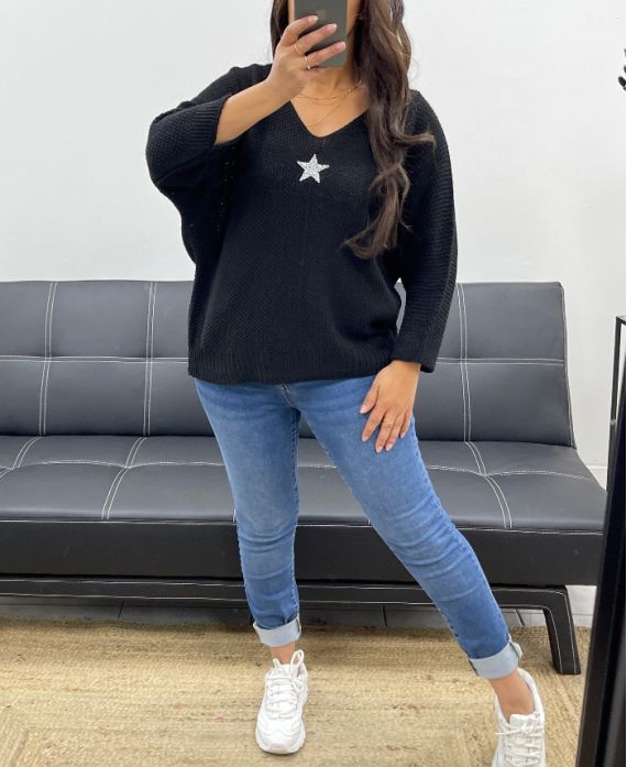 STAR SWEATER PE0317 BLACK