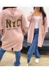GILET A CAPUCHE NEW YORK CITY AH255105 ROSE