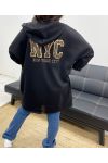 GILET A CAPUCHE NEW YORK CITY AH255105 NOIR