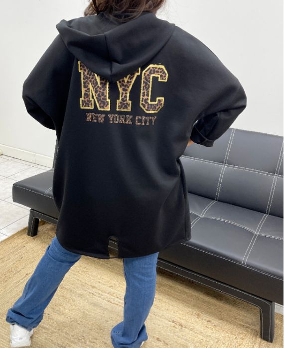GILET A CAPUCHE NEW YORK CITY AH255105 NOIR