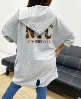 CHALECO CON CAPUCHA NEW YORK CITY AH255105 GRIS
