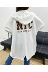 GILET CON CAPPUCCIO NEW YORK CITY AH255105 BIANCO