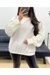 SWEAT EXTRA DOUX BI-MATIERE PE1149 BEIGE