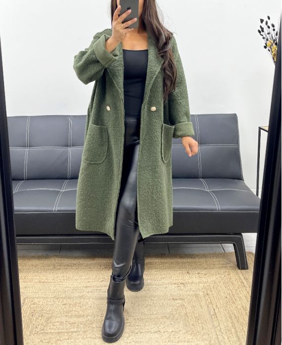 MANTEAU LONG 2 POCHES AH255035 KAKI