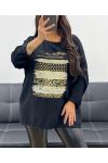 LUŹNY TOP FLOKOWANY Z WISKOZY PE0400