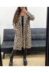 MANTEAU LEOPARD INTERIEUR LAINE BOUCLéE AH2555058 CLAIR