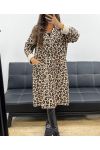 MANTEAU LEOPARD INTERIEUR LAINE BOUCLéE AH2555058 CLAIR