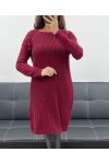 PULL ROBE MAILLE A PERLES AH2555094 BORDEAUX