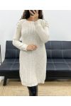 PULL ROBE MAILLE A PERLES AH2555094 BEIGE
