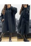 GRANDE TAILLE MANTEAU A BOUTONS 2 POCHES AH255074 NOIR