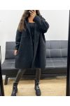 GRANDE TAILLE MANTEAU A BOUTONS 2 POCHES AH255074 NOIR