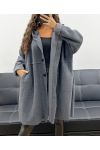GRANDE TAILLE MANTEAU A BOUTONS 2 POCHES AH255074 GRIS