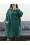 GRANDE TAILLE MANTEAU A BOUTONS 2 POCHES AH255074 VERT