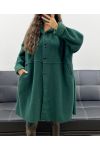 GRANDE TAILLE MANTEAU A BOUTONS 2 POCHES AH255074 VERT