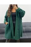 GRANDE TAILLE MANTEAU A BOUTONS 2 POCHES AH255074 VERT
