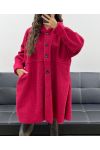 GRANDE TAILLE MANTEAU A BOUTONS 2 POCHES AH255074 BORDEAUX