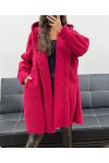 GRANDE TAILLE MANTEAU A BOUTONS 2 POCHES AH255074 BORDEAUX