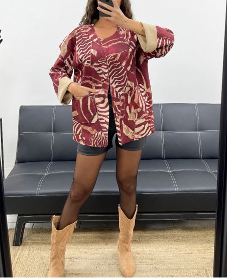 VESTE SUEDINE IMPRIMéE AH2555099 BORDEAUX