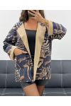 VESTE SUEDINE IMPRIMéE AH2555099 MARINE