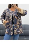 VESTE SUEDINE IMPRIMéE AH2555099 MARINE