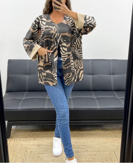 VESTE SUEDINE IMPRIMéE AH2555099 NOIR