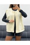 VESTE EN LAINE A POILS DOUX 2 POCHES AH555019 ECRU