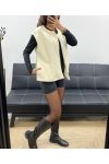 VESTE EN LAINE A POILS DOUX 2 POCHES AH555019 ECRU
