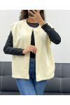 VESTE EN LAINE A POILS DOUX 2 POCHES AH555019 ECRU