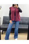 VESTE EN LAINE A POILS DOUX 2 POCHES AH555019 BORDEAUX