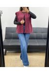 VESTE EN LAINE A POILS DOUX 2 POCHES AH555019 BORDEAUX