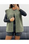 VESTE EN LAINE A POILS DOUX 2 POCHES AH555019 KAKI