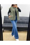 VESTE EN LAINE A POILS DOUX 2 POCHES AH555019 KAKI