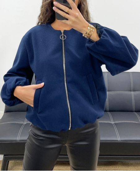 BOMBERS ZIP 2 POCHES AVEC DOUBLURE AH2555050 MARINE