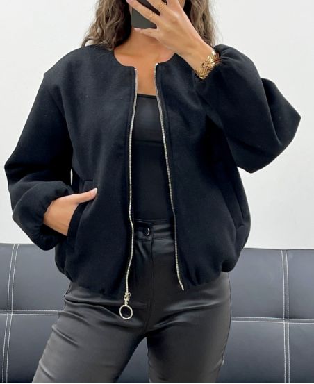 BOMBERS ZIP 2 POCHES AVEC DOUBLURE AH2555050 NOIR