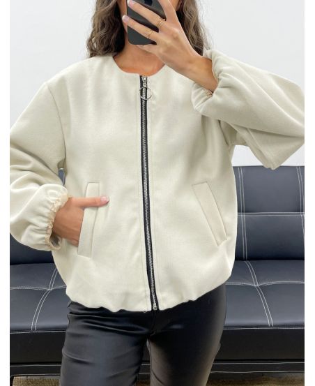 BOMBERS ZIP 2 POCHES AVEC DOUBLURE AH2555050 BEIGE