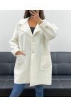 VESTE AMPLE LAINE 2 POCHES AH2555024 BLANC
