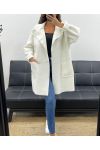 VESTE AMPLE LAINE 2 POCHES AH2555024 BLANC