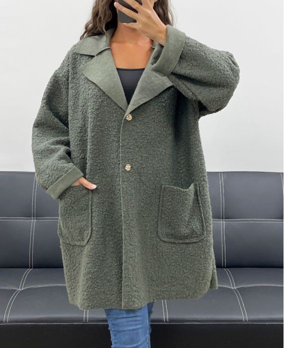 VESTE AMPLE LAINE 2 POCHES AH2555024 KAKI