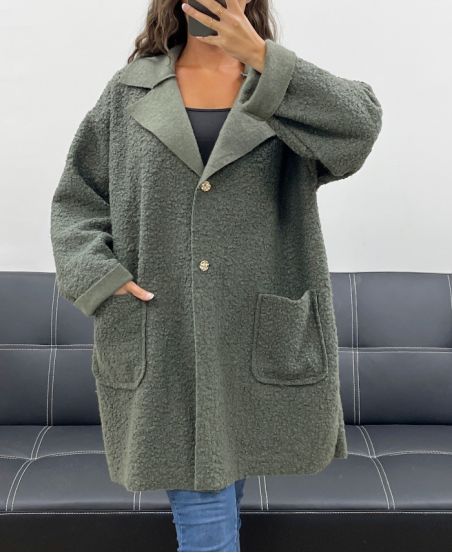 VESTE AMPLE LAINE 2 POCHES AH2555024 KAKI