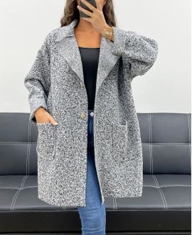 VESTE AMPLE LAINE 2 POCHES AH2555024 CHINé