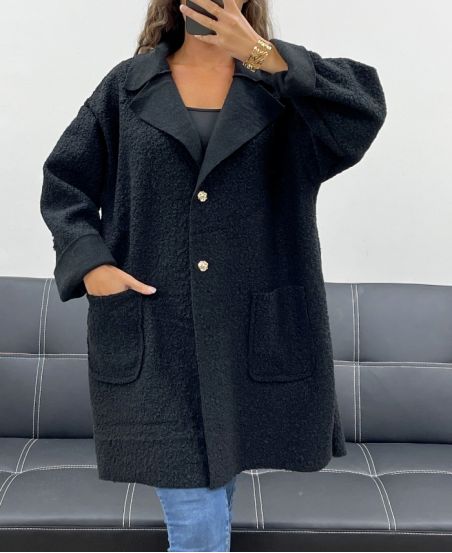 VESTE AMPLE LAINE 2 POCHES AH2555024 NOIR