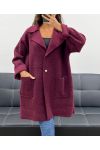 VESTE AMPLE LAINE 2 POCHES AH2555024 BORDEAUX