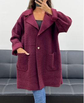 VESTE AMPLE LAINE 2 POCHES AH2555024 BORDEAUX