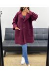 VESTE AMPLE LAINE 2 POCHES AH2555024 BORDEAUX