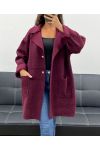 VESTE AMPLE LAINE 2 POCHES AH2555024 BORDEAUX